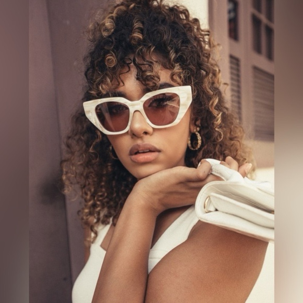 Gucci Ivory Cat-Eye Sunglasses